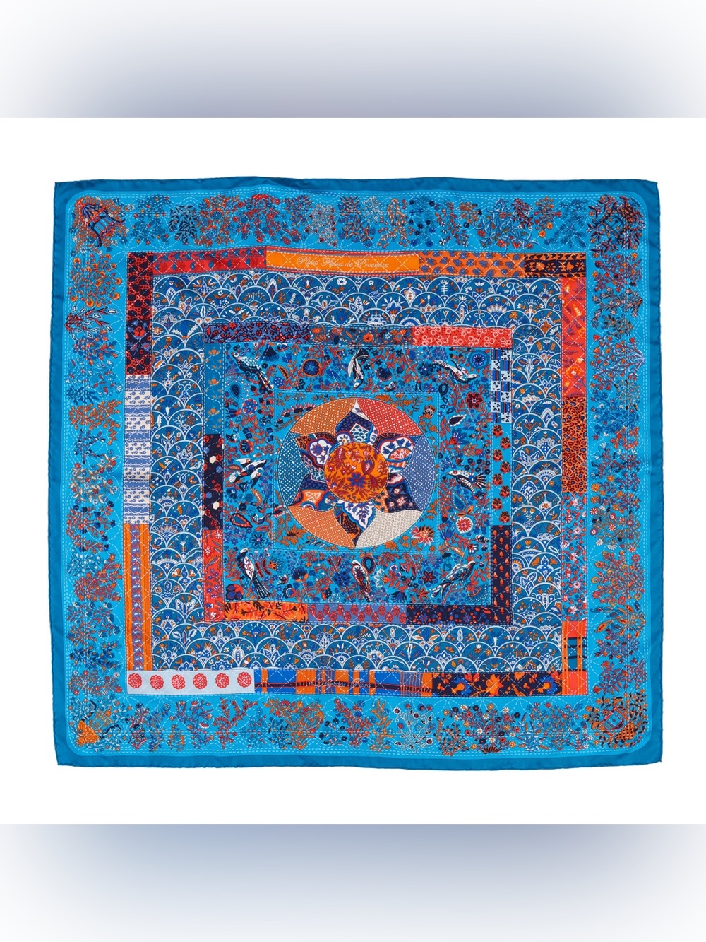 Hermès Piqué Fleuri de Provence silk scarf Christine Henry